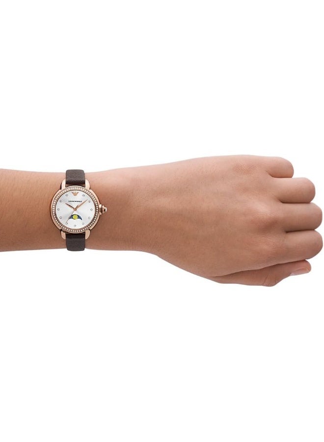 EMPORIO ARMANI Women Analog Quartz Watch with Pro-Planet Leather Strap AR11568 - Image 2